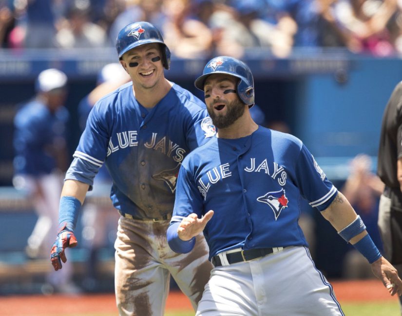 Troy Tulowitzki left and Kevin Pillar scored on Josh Thole's two-run single in the the second inning Sunday. It was Thole's 10th hit of the season