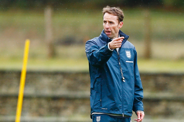 England under-21 boss Gareth Southgate takes training