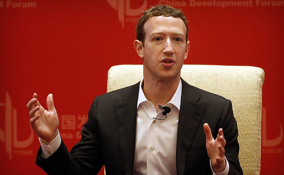 Facebook CEO Mark Zuckerberg speaks during a panel discussion held as part of the China Development Forum. Pic AP