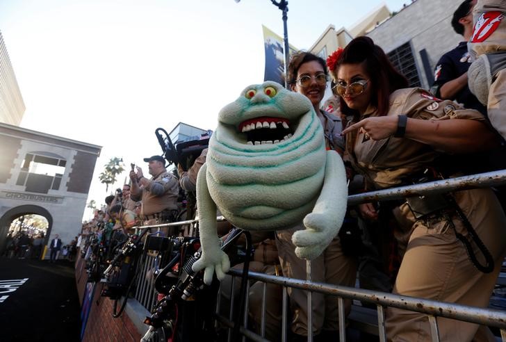 Fans wait at the premiere of the film'Ghostbusters in Hollywood California U.S