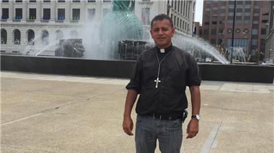 Father Jose Landaverde walked 360 miles to Cleveland to protest against Trump's anti-immigration line