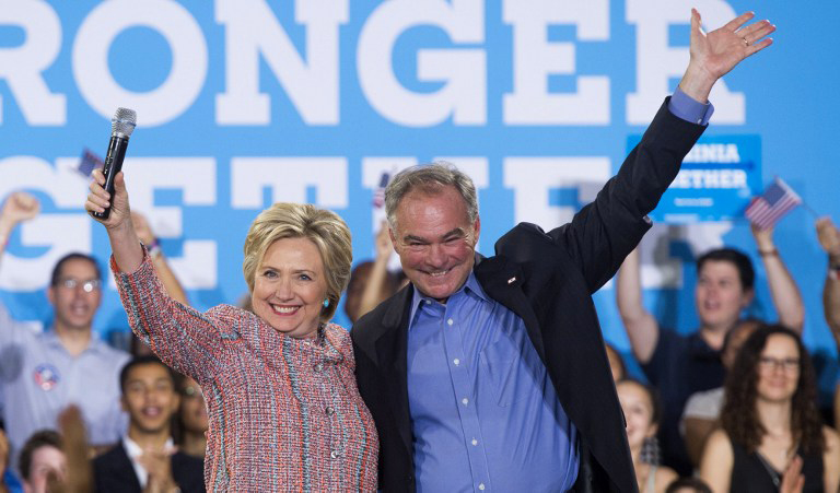 Hillary Clinton Senator Tim Kaine