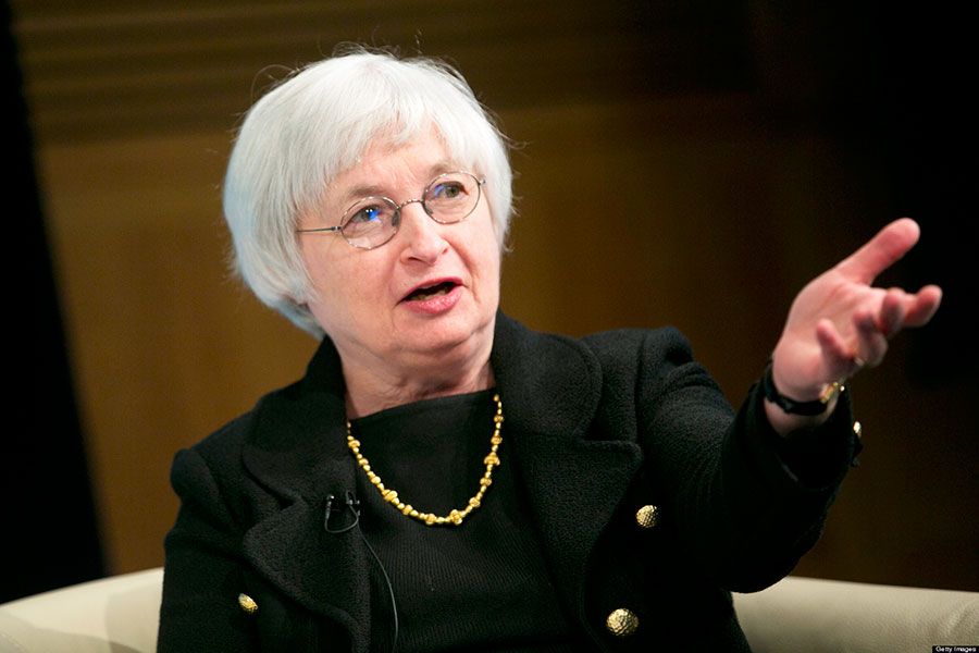 Fed chair Janet Yellen at the press conference following the cautious FOMC release