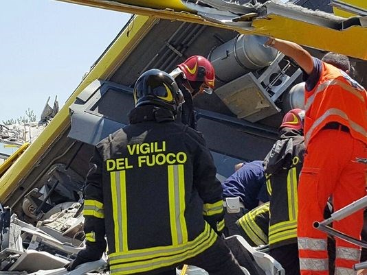 Italy train crash: At least 10 dead and dozens injured after two trains collide