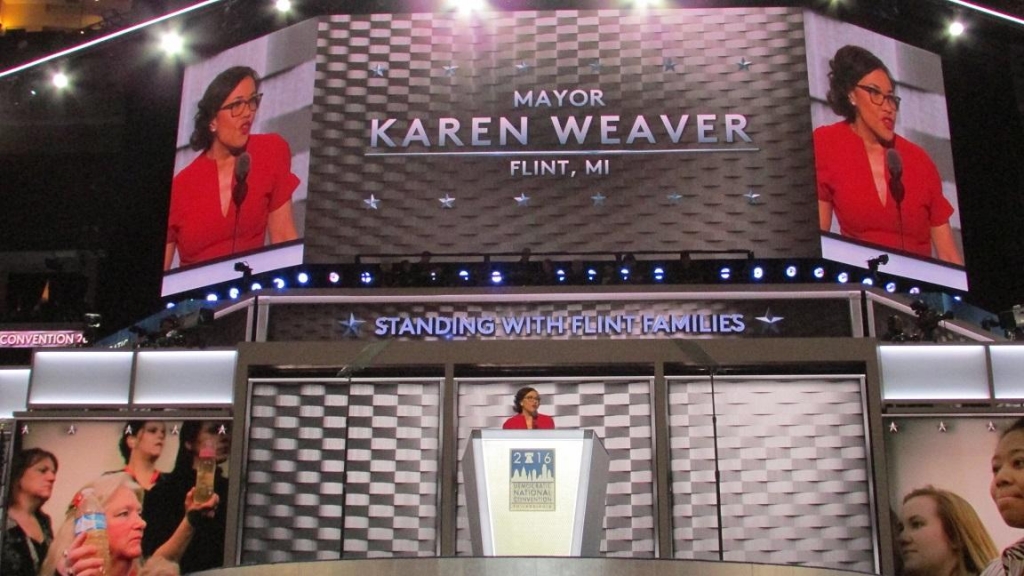 Flint Mayor Karen Weaver tells the DNC “The problems in Flint are not over. The water is still not safe to drink