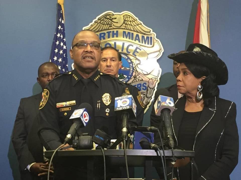 North Miami Police Chief Gary Eugene speaks at a press conference regarding Charles Kinsey an unarmed caretaker shot by police while on the ground with his hands