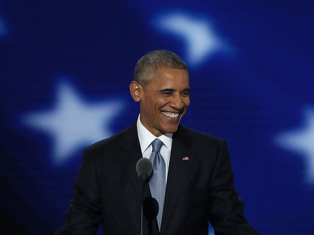 Obama returns to convention stage to make case for Clinton