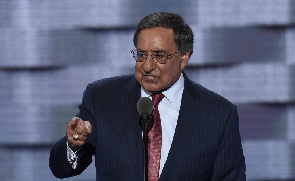 Former Secretary of Defense Leon Panetta speaks during the third evening session of the Democratic National Convention