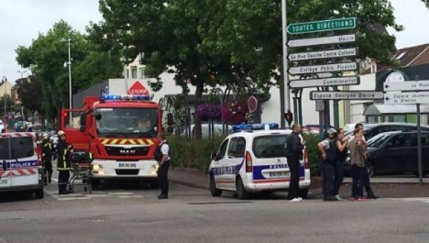 Two knifemen have been killed by police in the French town of Saint-Etienne-du-Rouvray Normandy