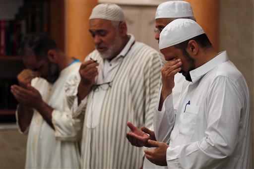 Imams held prayers for three of those killed in Thursday's attack including 4-year-old Kylan Mejri and his mother Olfa Kalfallah 31 at the ar Rahma mosque in the eastern suburb of Ariane in Nice southern France Tuesday