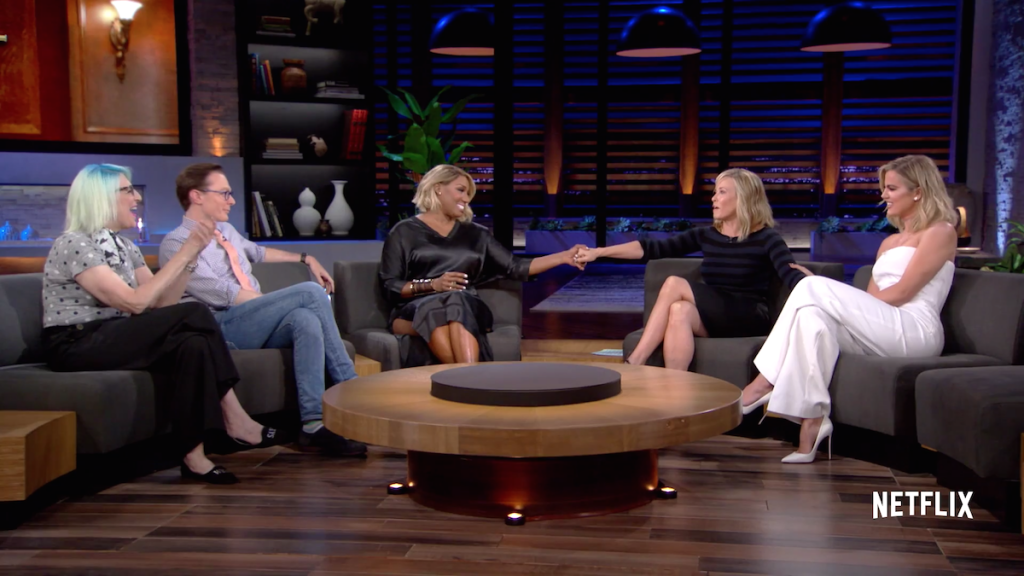 From left Lisa Lampanelli Clay Aiken NeNe Leakes host Chelsea Handler and Khloe Kardashian on Netflix's 'Chelsea. Netflix YouTube