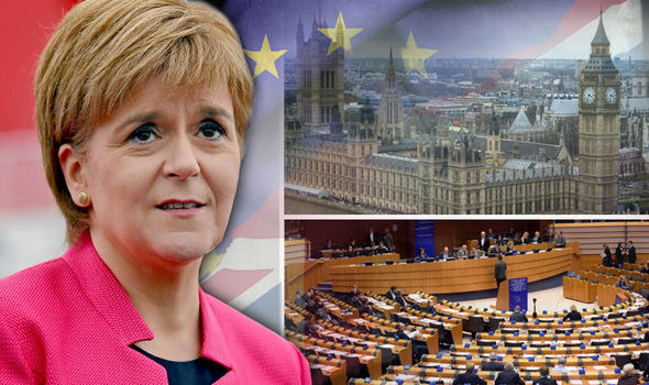 Nicola Sturgeon  Scotland & EU flags