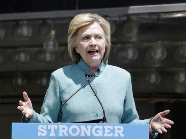 US Democratic presidential candidate Hillary Clinton speaks during a event in Atlantic City New Jersey on Wednesday