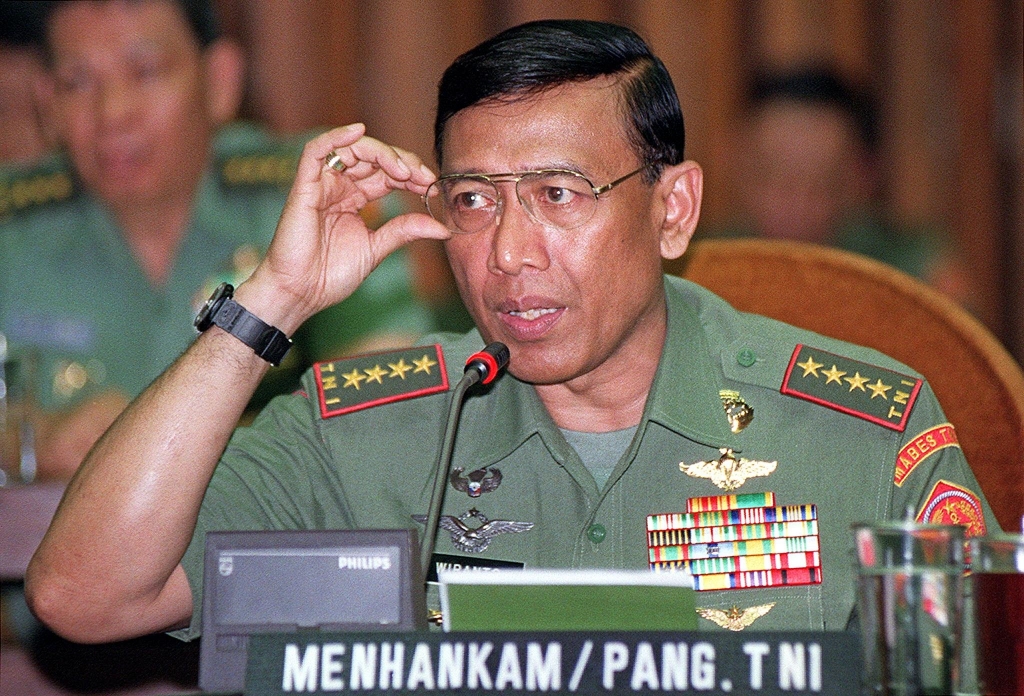 General Wiranto in 1999. That year troops under his command killed 1,400 people in East TimorAFP