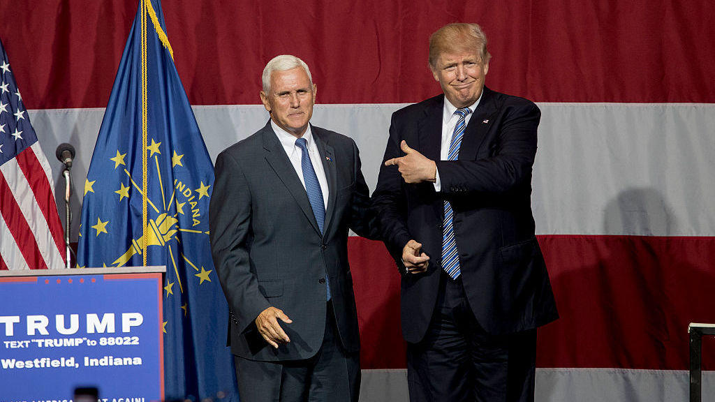 On Tuesday night presumptive Republican presidential nominee Donald Trump campaigned with Indiana Gov. Mike Pence who he is vetting as his running mate