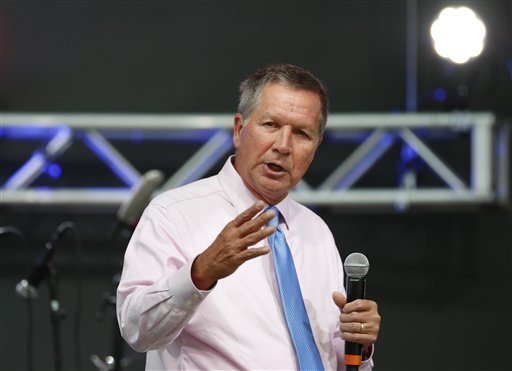 Ohio Gov. John Kasich speaks at the The Rock and Roll Hall of Fame and Museum on Tuesday