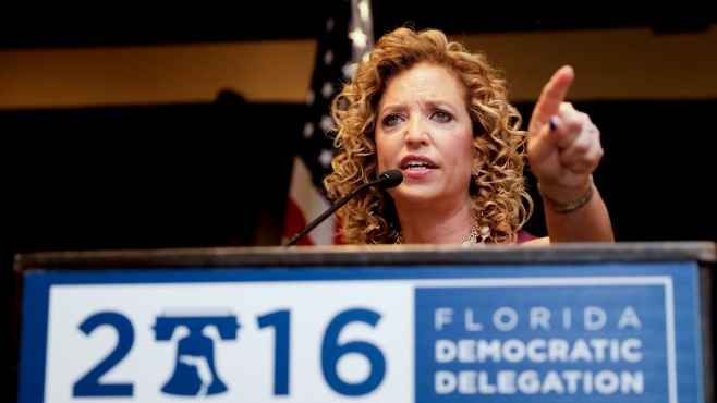 DNC Chairwoman Debbie Wasserman Schultz D-Fla. speaks during a Florida delegation breakfast Monday