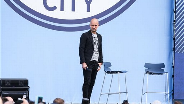 Pep Guardiola unveiled at Manchester City