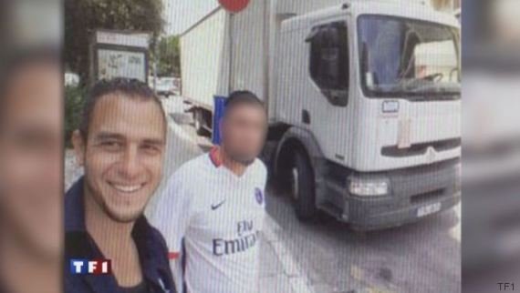 Smiling just hours before the attack Bastille Day killer takes SELFIE in the terror truck he used to murder 84 people- Mohamed Lahouaiej Bouhlel looks happy and relaxed posing for selfies- With friend in a Paris St Germain top he took