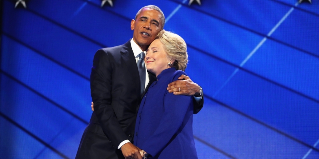 He's With Her Look at President Obama's Supportive Tweet to Hillary After Her Speech    The POTUS is ready to pass the baton