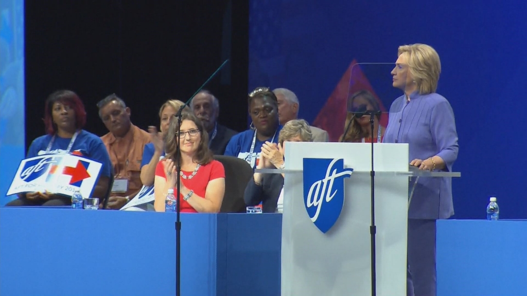 Hillary Clinton at American Federation of Teachers convention in Minneapolis