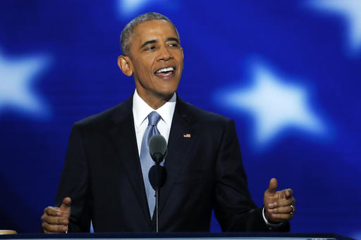 President Barack Obama speaks during the third day of the Democratic National Convention in Philadelphia, Wednesday