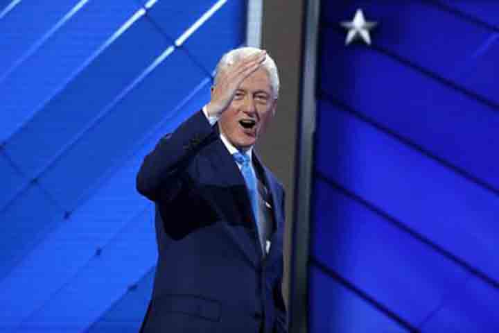 Delegates cheer as Former Democratic Presidential candidate Sen. Bernie Sanders I-Vt. speaks during the first day of the Democratic National Convention in Philadelphia, Monday