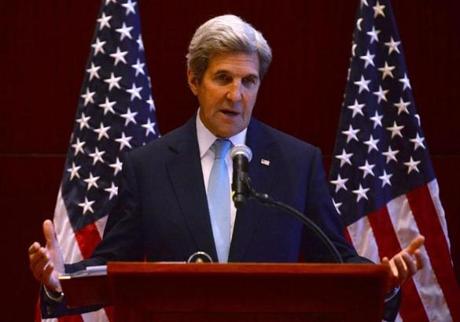 Secretary of State John Kerry spoke during a news conference Tuesday in Vientiane Laos