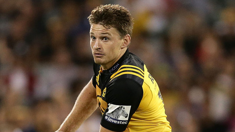 Hurricanes first-five Beauden Barrett looks to pass