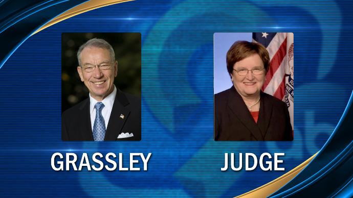 Incumbent Sen. Chuck Grassley and challenger Patty Judge, running for U.S. Senate in Iowa July 2016