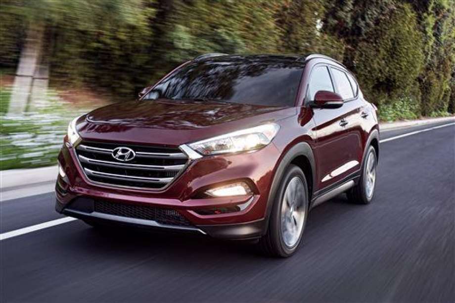 Motor America shows the 2016 Hyundai Tucson. Small SUVs did poorly in new headlight tests performed by the insurance industry. The Insurance Institute for Highway Safety says none of the 21 small SUVs tested earned