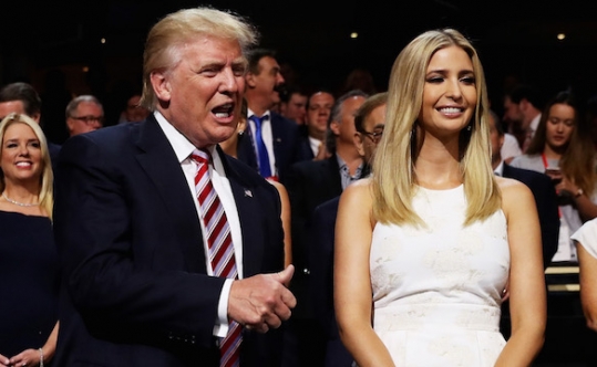 Donald Trump and his daughter Ivanka Trump at the third day of the Republican National Convention in Cleveland