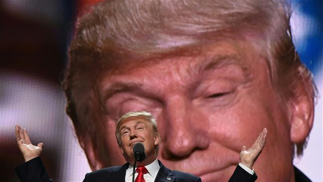 Republican presidential candidate Donald Trump addresses delegates at the end of the last day of the Republican National Convention in Cleveland Ohio