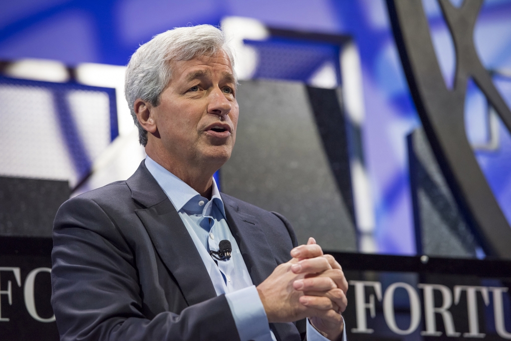 Jamie Dimon chief executive officer of JPMorgan Chase & Co. speaks during the 2015 Fortune Global Forum in San Francisco California U.S. on Wednesday Nov. 4 2015