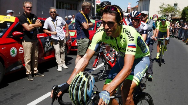 Alberto Contador bowed out during the Tour's ninth stage