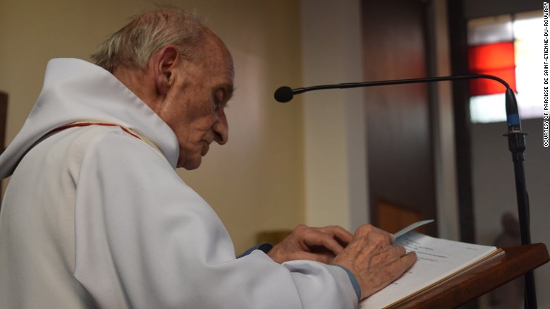 Jacques Hamel the 86-year-old Catholic priest slain in an ISIS attack in Saint-Etienne-du-Rouvray France