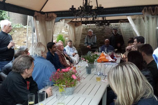 Jeremy Corbyn supporters hold a rebel Labour Party meeting at the Coach and Horses pub in Isleworth