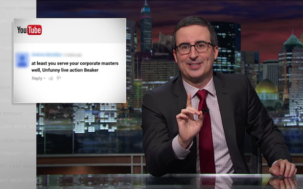 John Oliver shows everyone how to deal with YouTube comment trolls