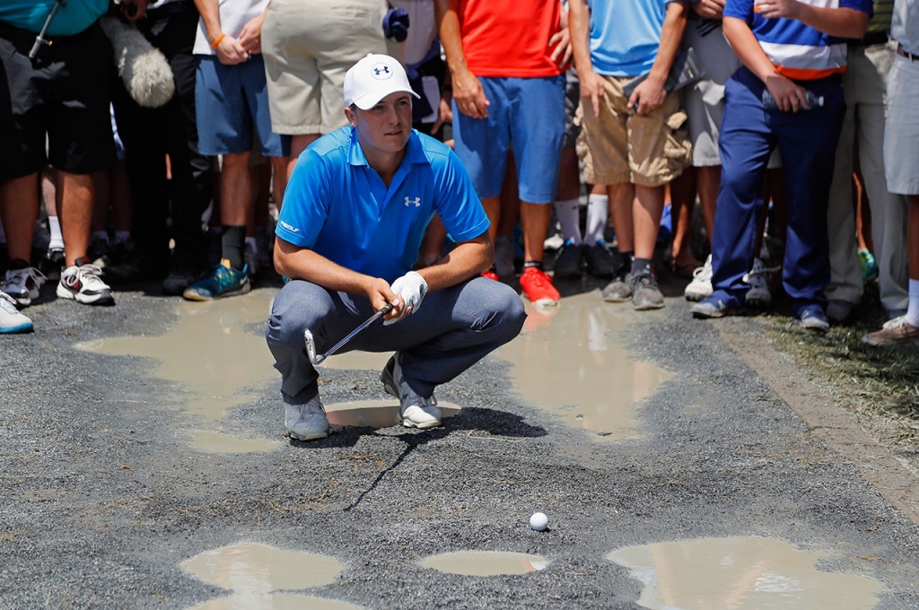 Jordan Spieth got caught in a'rules controversy Friday at Baltusrol