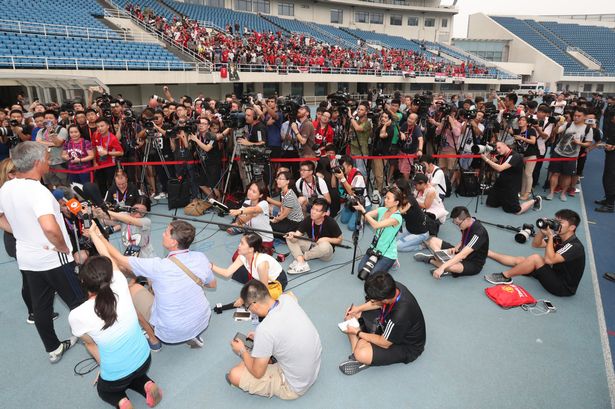 Jose Mourinho speaks to the press in Beijing