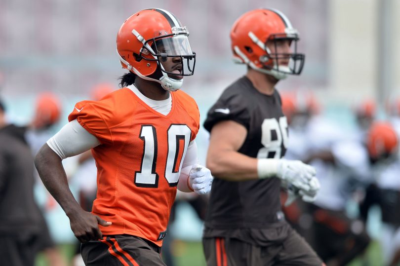 Jun 7 2016 Berea OH USA Cleveland Browns quarterback Robert Griffin III runs sprints during minicamp at the Cleveland Browns training facility. Mandatory Credit Ken Blaze-USA TODAY Sports