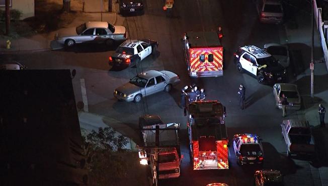 KNBC-TVLAPD responded to the Watts area after an officer was believed to be shot prompting a search in the area on Monday