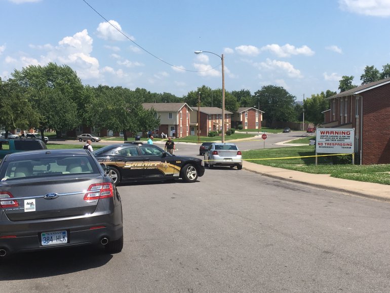 Kansas City police block off an area with Capt. Robert Melton responded to an armed disturbance