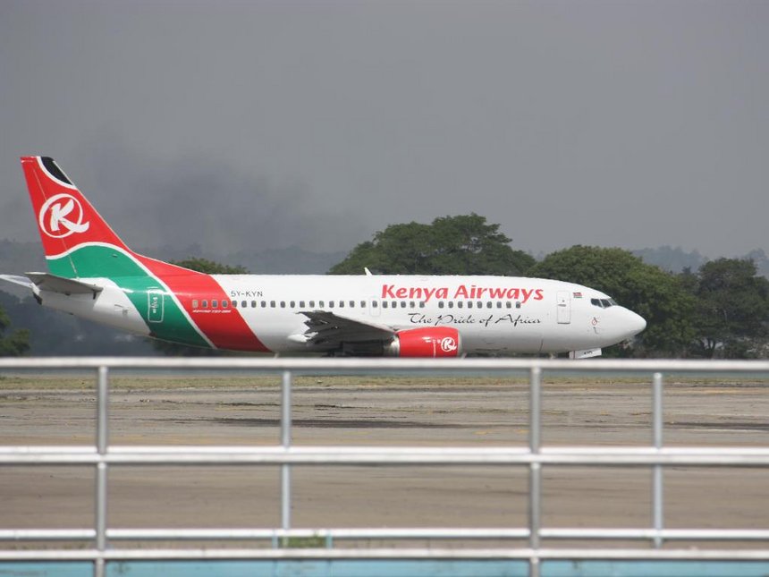 Kenya Airways plane at Moi International Airport