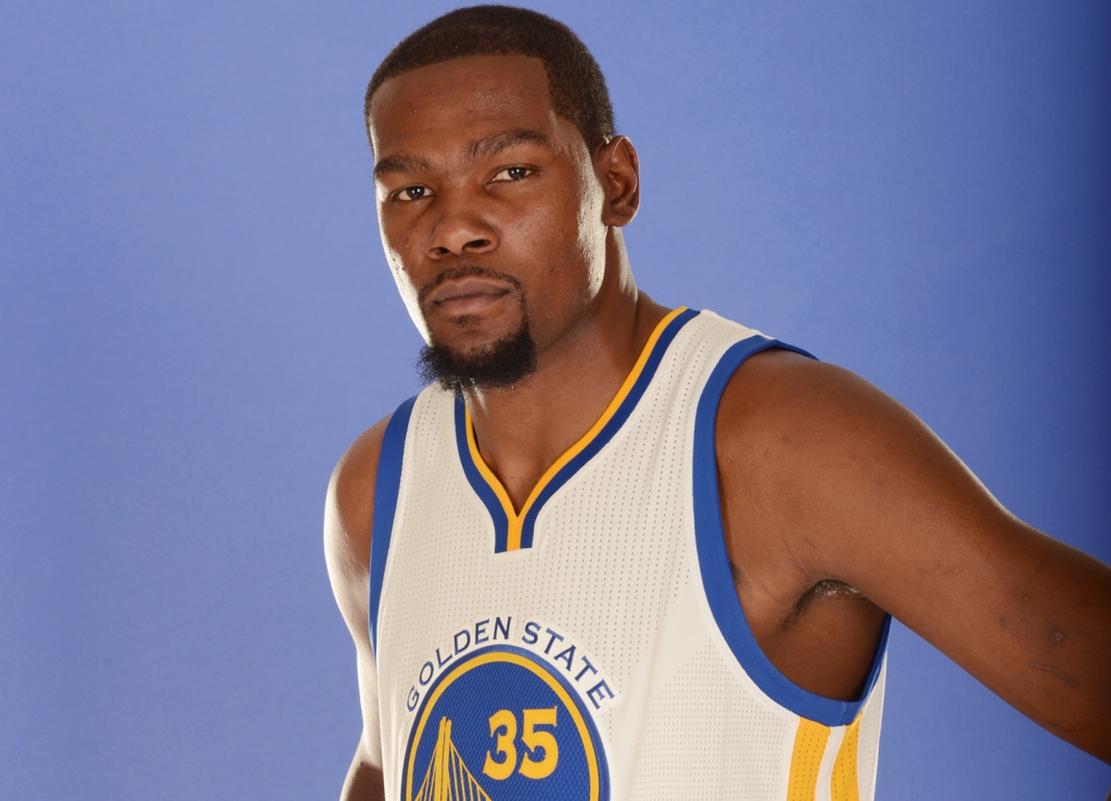 OAKLAND CA- JULY 7 Kevin Durant #35 of the Golden State Warriors poses for a portrait