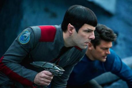 Zachary Quinto and Karl Urban as Spock and Mc Coy in “Star Trek Beyond.”