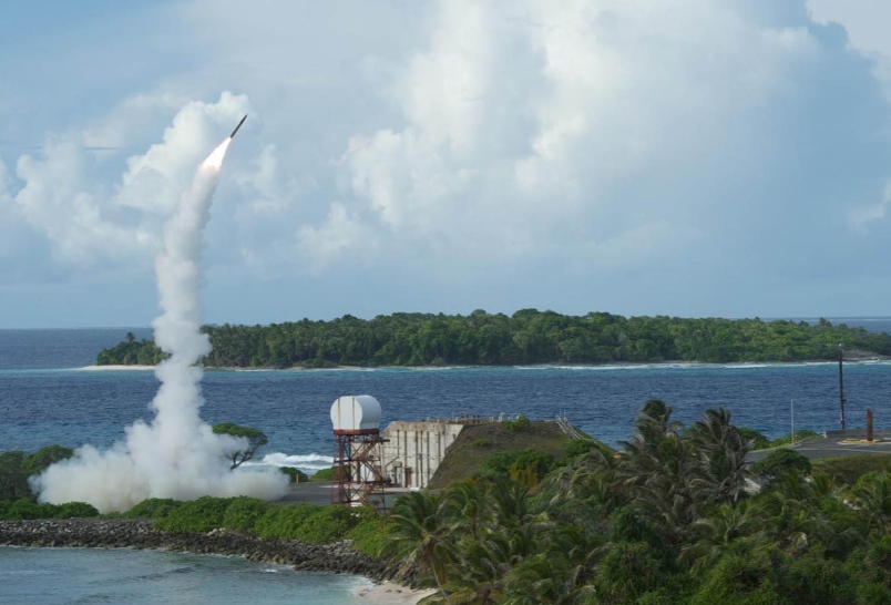 The second of two Terminal High Altitude Area Defense or THAAD interceptors is launched during a successful intercept test in 2013. South Koreans have taken to the streets to oppose the U.S.-South Korean decision to station THAAD southeast of Seoul. Ral