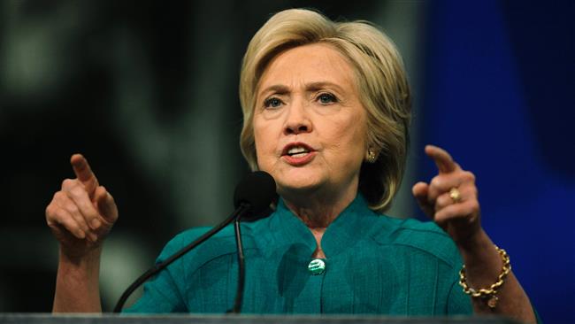 19 2016 shows Democratic Presidential candidate Hillary Clinton as she addresses the American Federation of State County and Municipal Employees at their conference at the Las Vegas Convention Center in Las Vegas