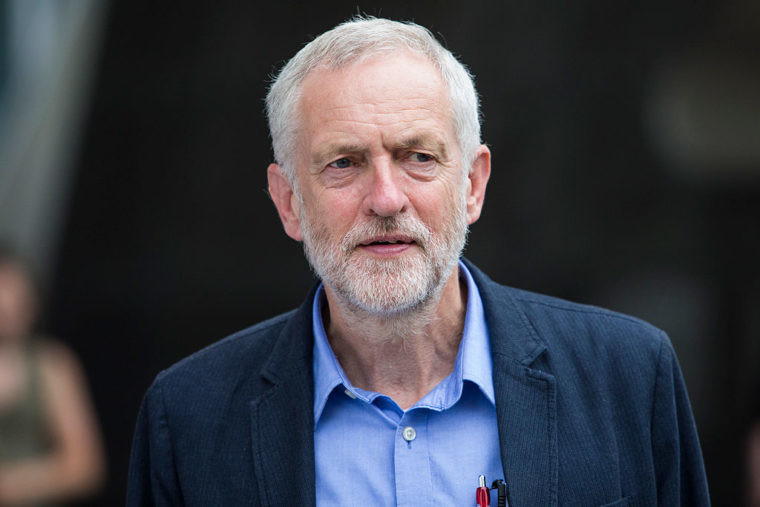 Labour Leader Jeremy Corbyn leaving a rally at The Lowry theatre in Salford