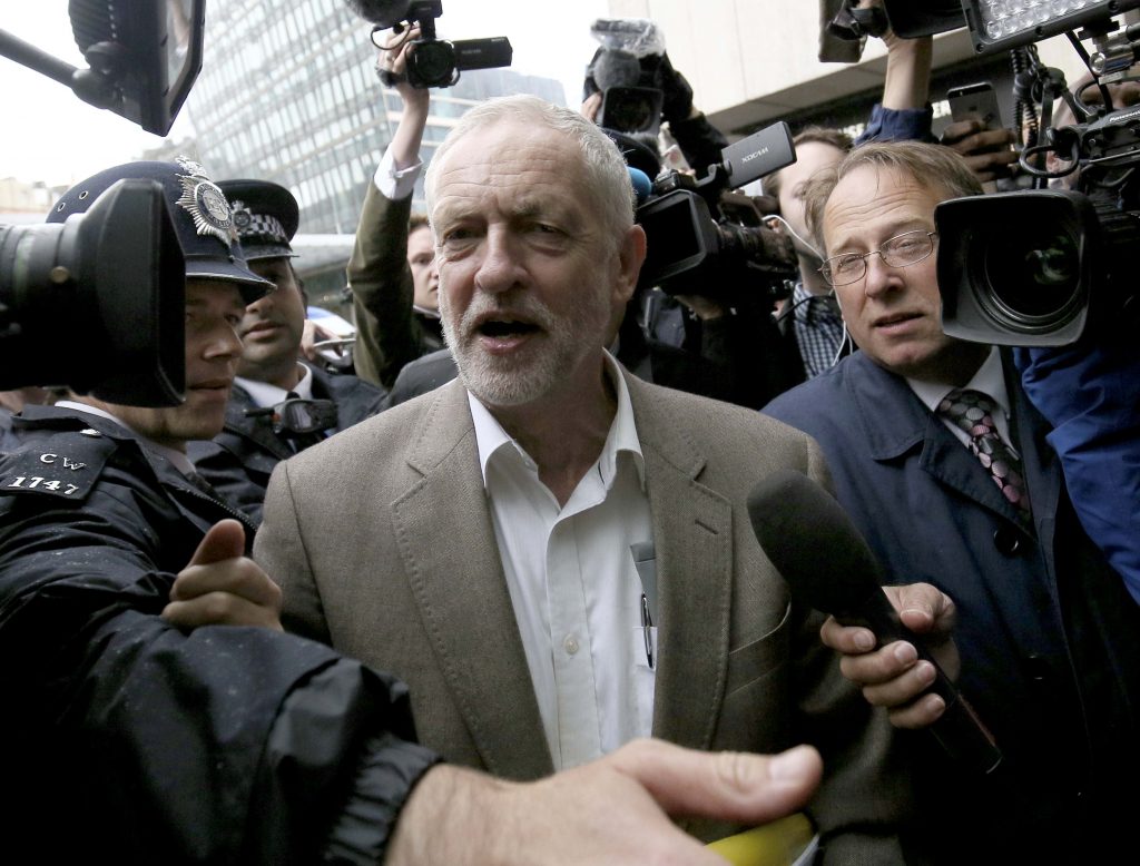 The leader of Britain's opposition Labour party Jeremy Corbyn arrives for a meeting of the party's NEC in central London Britain